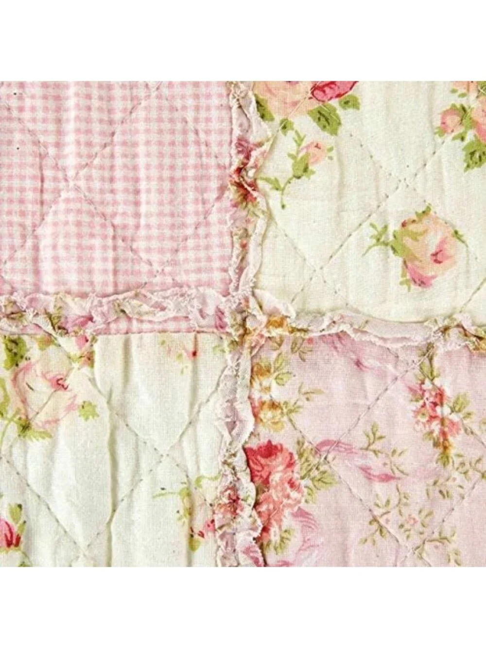 Reversible 100% Cotton Pink Floral Patchwork Quilt - Cozy Vintage Shabby Chic